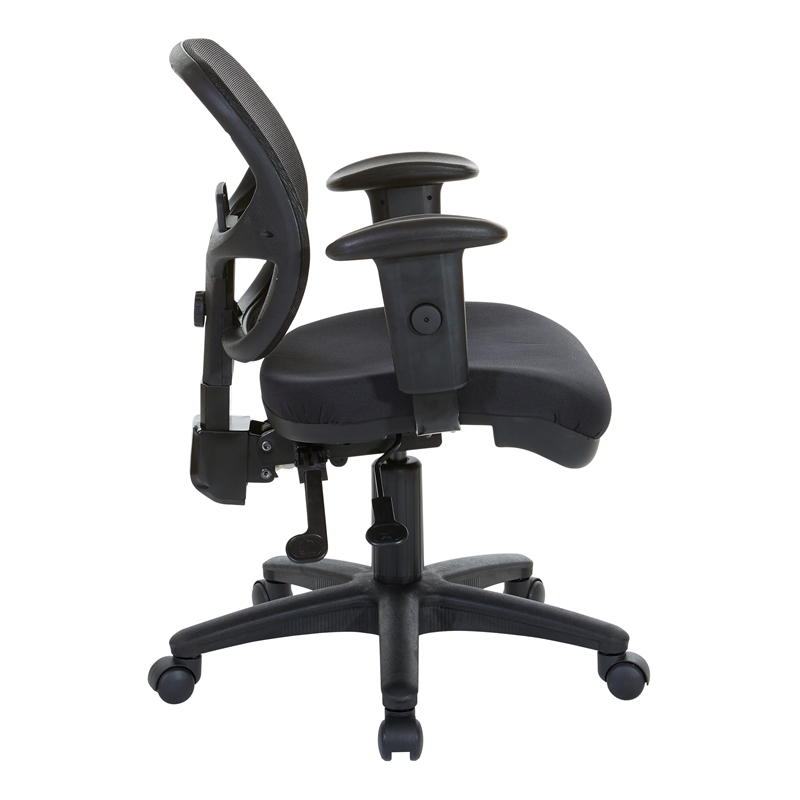 Ergonomic Task Office Chair with Adjustable Arms in Coal Black