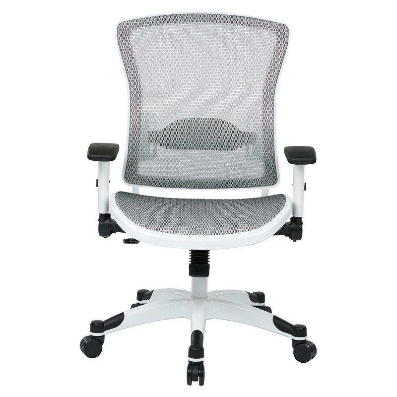Managers White Office Chair with Padded Mesh Seat