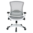 Managers White Office Chair with Padded Mesh Seat