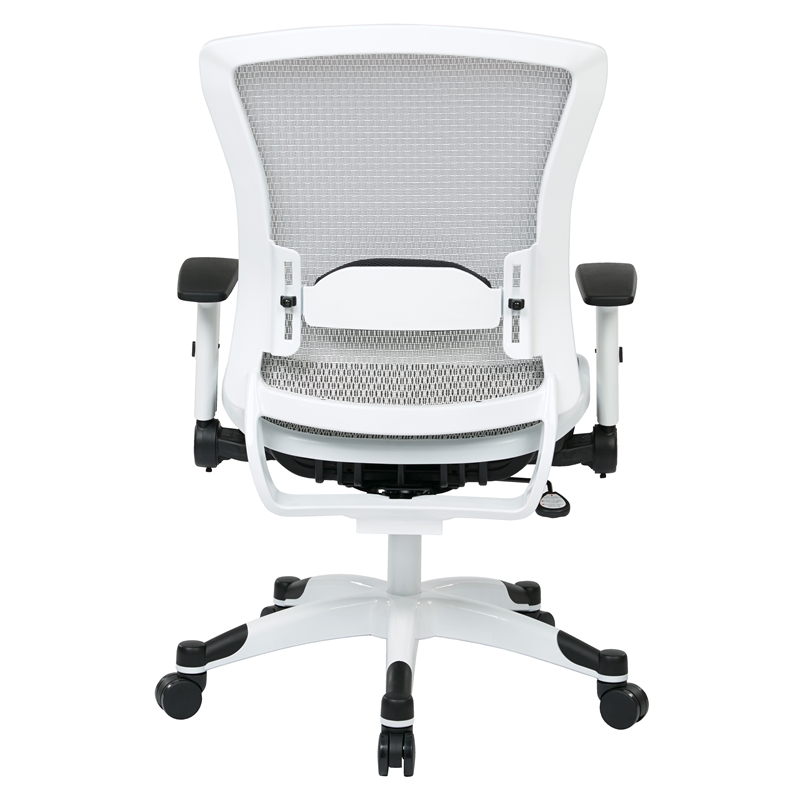 Managers White Office Chair with Padded Mesh Seat