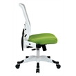 SPACE White Frame Managers Green Chair  Padded Mesh Seat and Back with Flip Arms
