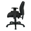 Deluxe Task Office Chair with Ratchet Back Height in Coal Black Fabric