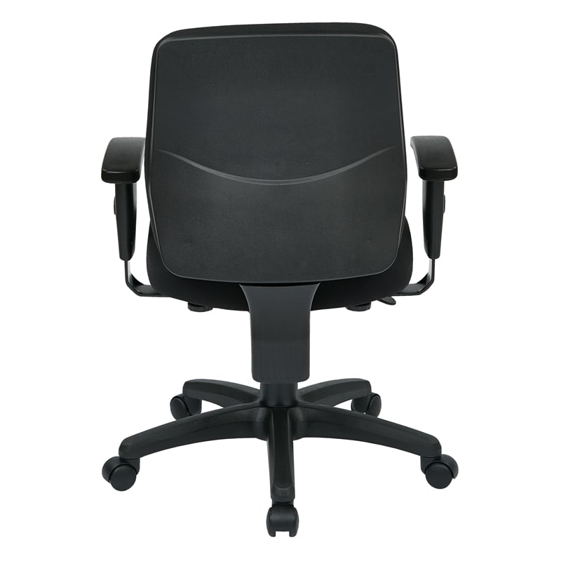 Deluxe Task Office Chair with Ratchet Back Height in Coal Black Fabric