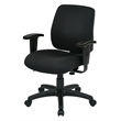 Deluxe Task Office Chair with Ratchet Back Height in Coal Black Fabric