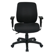 Deluxe Task Office Chair with Ratchet Back Height in Coal Black Fabric