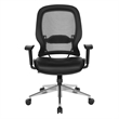 Air Grid Black Back Office Chair with Bonded Leather Seat
