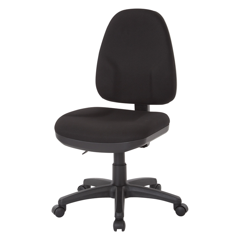 Office Star Dual Function Ergonomic Office Chair in Black Fabric