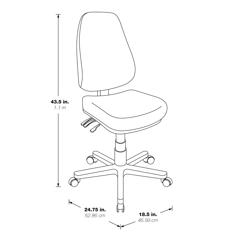 Office Star Dual Function Ergonomic Office Chair in Black Fabric