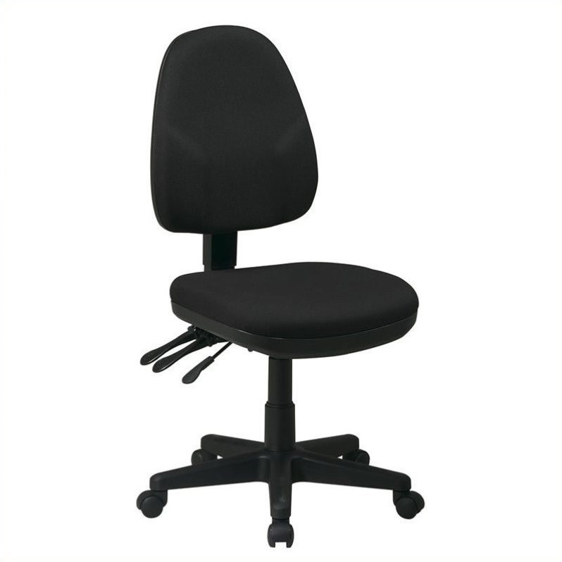 Office Star Dual Function Ergonomic Office Chair in Black Fabric