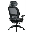 Professional Air Grid Black Chair with Bonded Leather Seat  Adjustable Headrest
