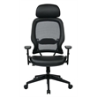 Professional Air Grid Black Chair with Bonded Leather Seat  Adjustable Headrest