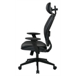 Professional Air Grid Black Chair with Bonded Leather Seat  Adjustable Headrest