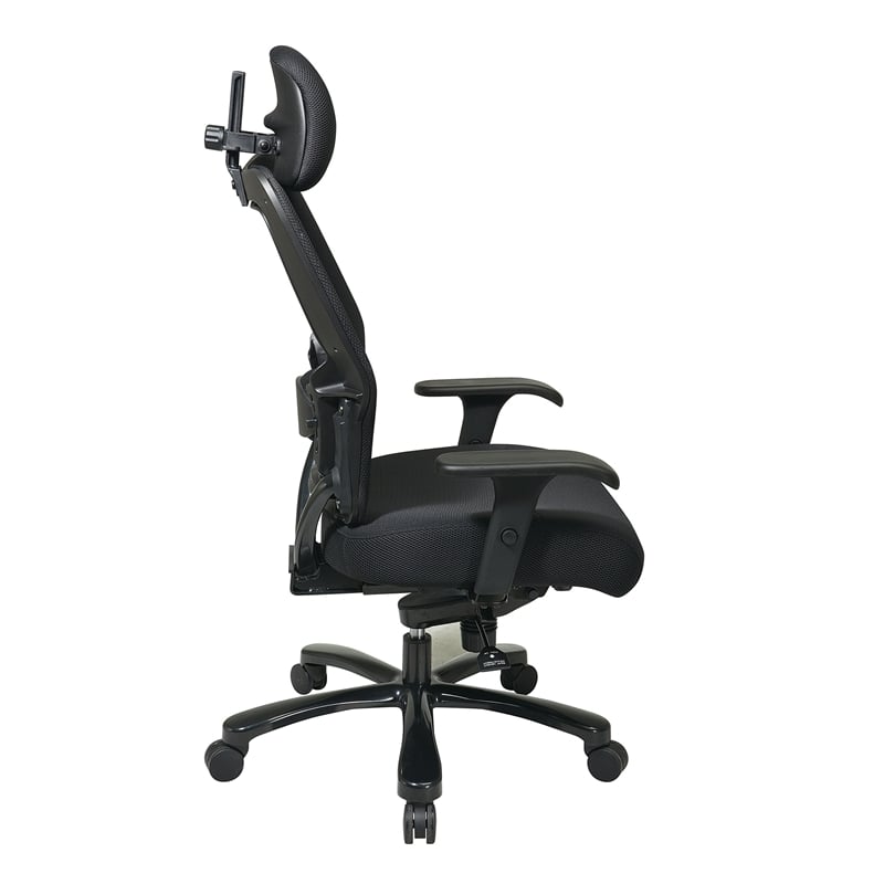 Professional Air Grid Back and Black Mesh Fabric Seat with Steel Finish Base