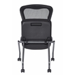 Set of 2 Deluxe Armless Folding Chair with ProGrid Black in Coal Black Fabric