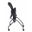 Set of 2 Deluxe Armless Folding Chair with ProGrid Black in Coal Black Fabric
