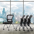 Set of 2 Deluxe Armless Folding Chair with ProGrid Black in Coal Black Fabric