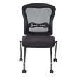 Set of 2 Deluxe Armless Folding Chair with ProGrid Black in Coal Black Fabric