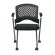 Set of 2 Deluxe Black Folding Chair with Ventilated Plastic Wrap Around Back