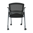 Set of 2 Deluxe Black Folding Chair with Ventilated Plastic Wrap Around Back