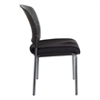 Titanium Finish Armless Black Visitors Chair with Ventilated Plastic Wrap