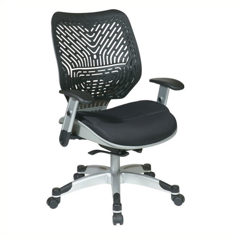 Unique Self Adjusting SpaceFlex Fog Plastic Black Back Managers Chair