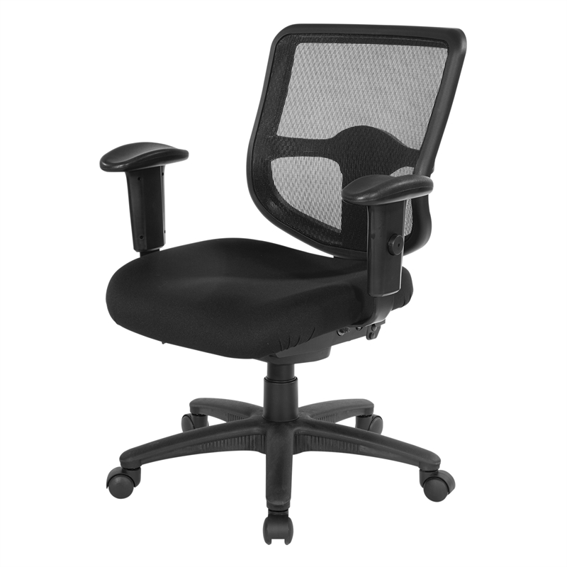 Ergonomic Task Office Chair with ProGrid Back in Coal Black Fabric