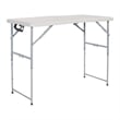 4' Long- Height Adjustable Fold in Half Resin Multi Purpose Table in Light Gray