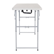 4' Long- Height Adjustable Fold in Half Resin Multi Purpose Table in Light Gray