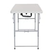 4' Long- Height Adjustable Fold in Half Resin Multi Purpose Table in Light Gray