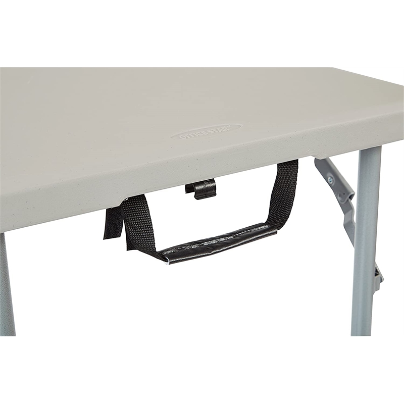 4' Long- Height Adjustable Fold in Half Resin Multi Purpose Table in Light Gray