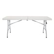 6 foot Resin Multi Purpose Center Light Gray Fold Table with Wheels