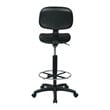 Sculptured Black Seat and Back Drafting Chair with Adjustable Foot Ring