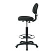 Sculptured Black Seat and Back Drafting Chair with Adjustable Foot Ring