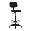 Sculptured Black Seat and Back Drafting Chair with Adjustable Foot Ring