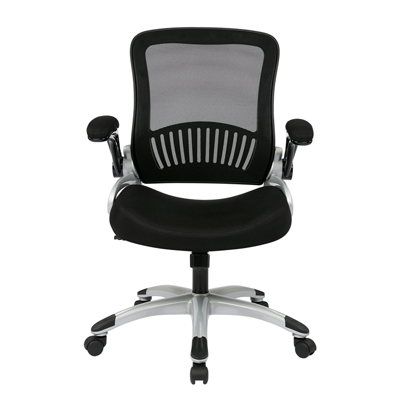 Screen Back and Bonded Leather Seat Managers Chair in Black