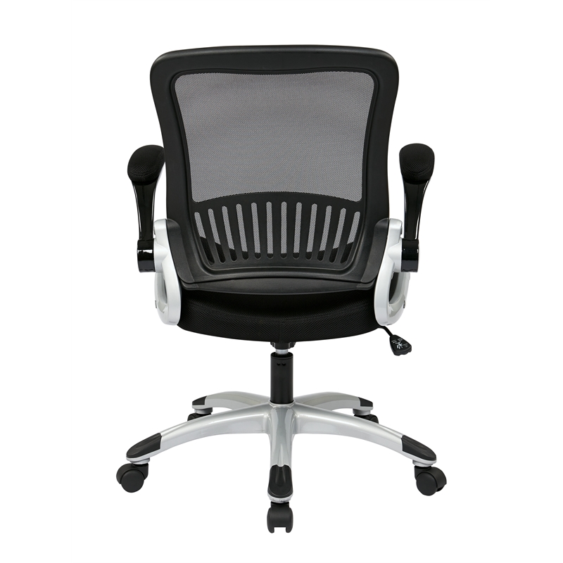 Screen Back and Bonded Leather Seat Managers Chair in Black