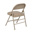 Set of 4 Folding Chair with Vinyl Seat in Tan Beige