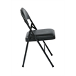 Set of 4 Folding Chair with Vinyl Seat in Black