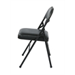Set of 4 Folding Chair with Vinyl Seat in Black