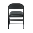 Set of 4 Folding Chair with Vinyl Seat in Black
