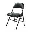 Set of 4 Folding Chair with Vinyl Seat in Black