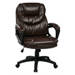 Faux Leather Chocolate Brown Managers Chair with Padded Arms