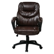 Faux Leather Chocolate Brown Managers Chair with Padded Arms