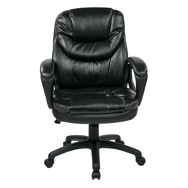 Black Faux Leather Managers Chair by Office Star