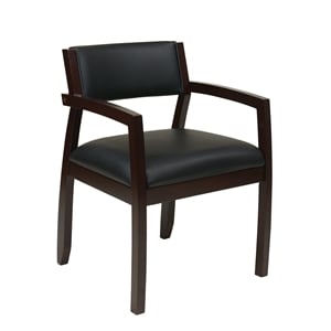 Napa Espresso Guest Chair With Black Bonded Leather