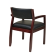 OSP Home Furnishings Napa Mahogany Brown Guest Chair with Black Bonded Leather