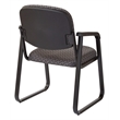 Deluxe Sled Base Armless Chair with Designer Plastic Shell in Black