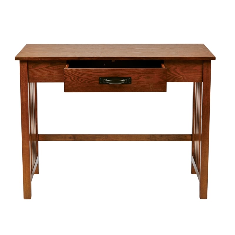 Sierra Writing Desk in Ash Brown Finish with Pull Out Drawer and Solid Wood Legs