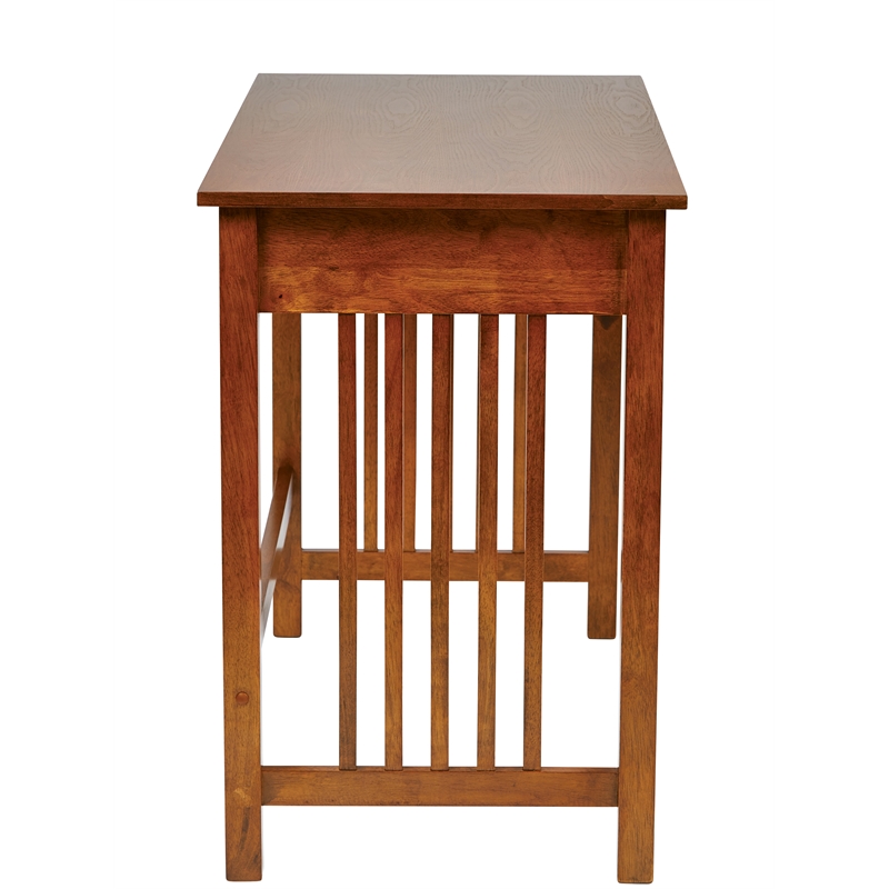 Sierra Writing Desk in Ash Brown Finish with Pull Out Drawer and Solid Wood Legs
