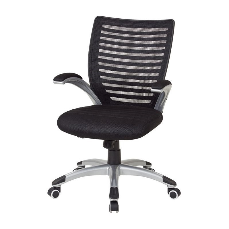 Mesh Seat and Screen Back Managers Chair in Black